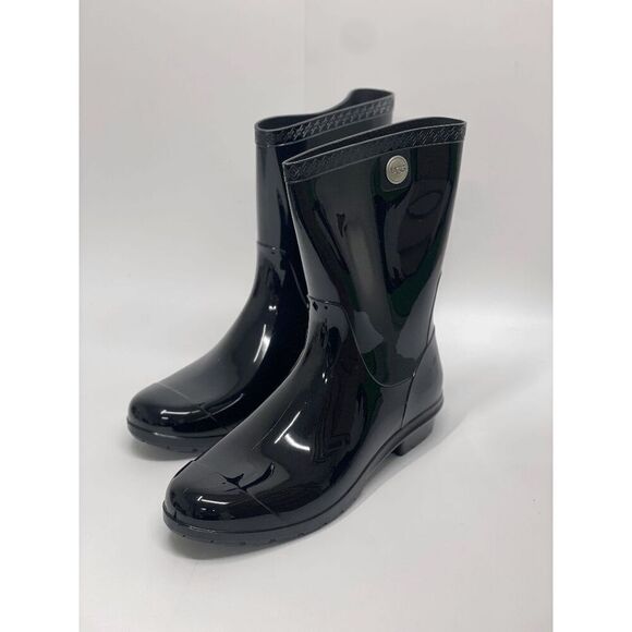 UGG Women's Sienna Mid Calf Rain Boots - Black 11M - Picture 2 of 8